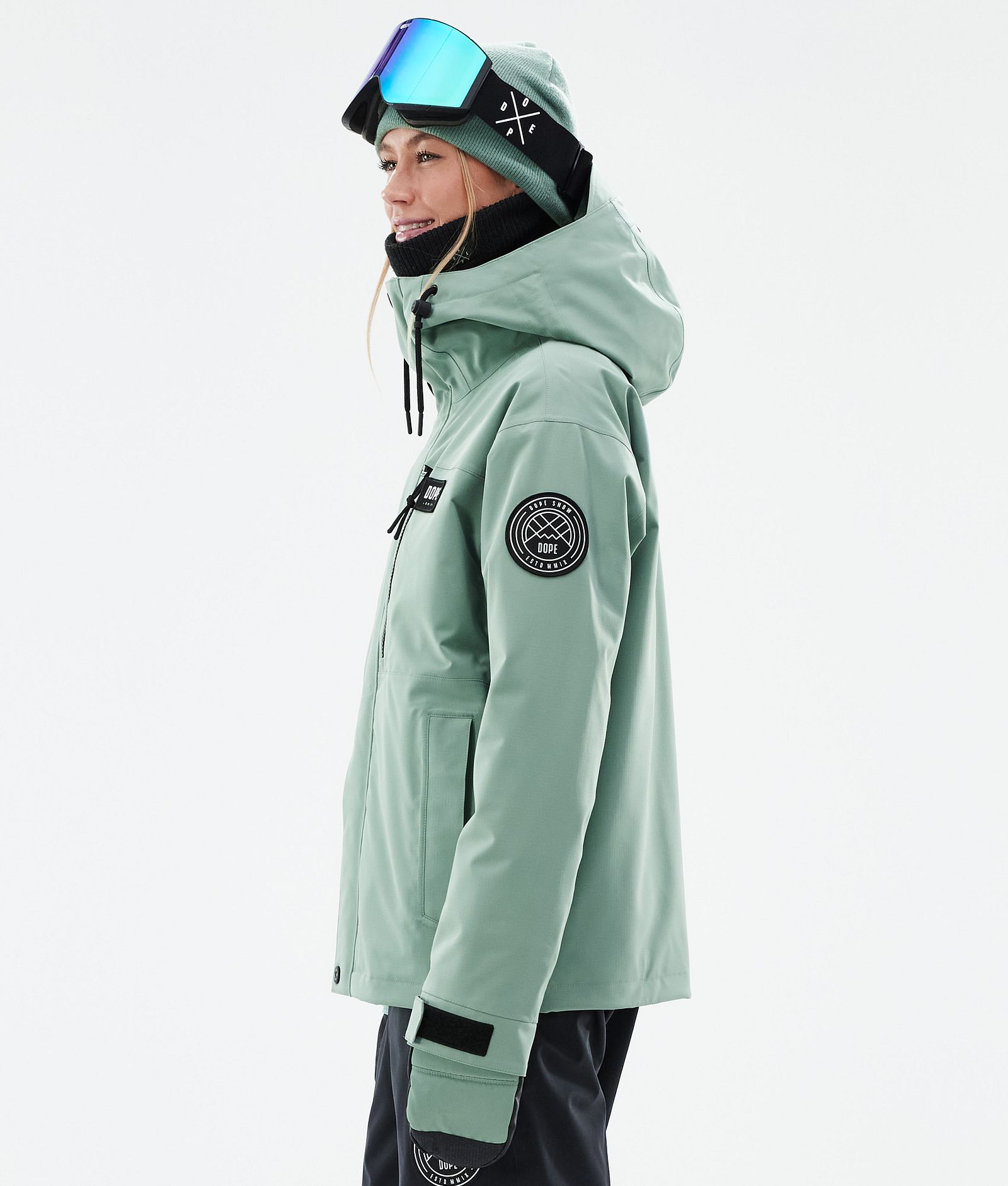 Dope Blizzard W Full Zip Veste de Ski Femme Faded Green, Image 6 sur 10