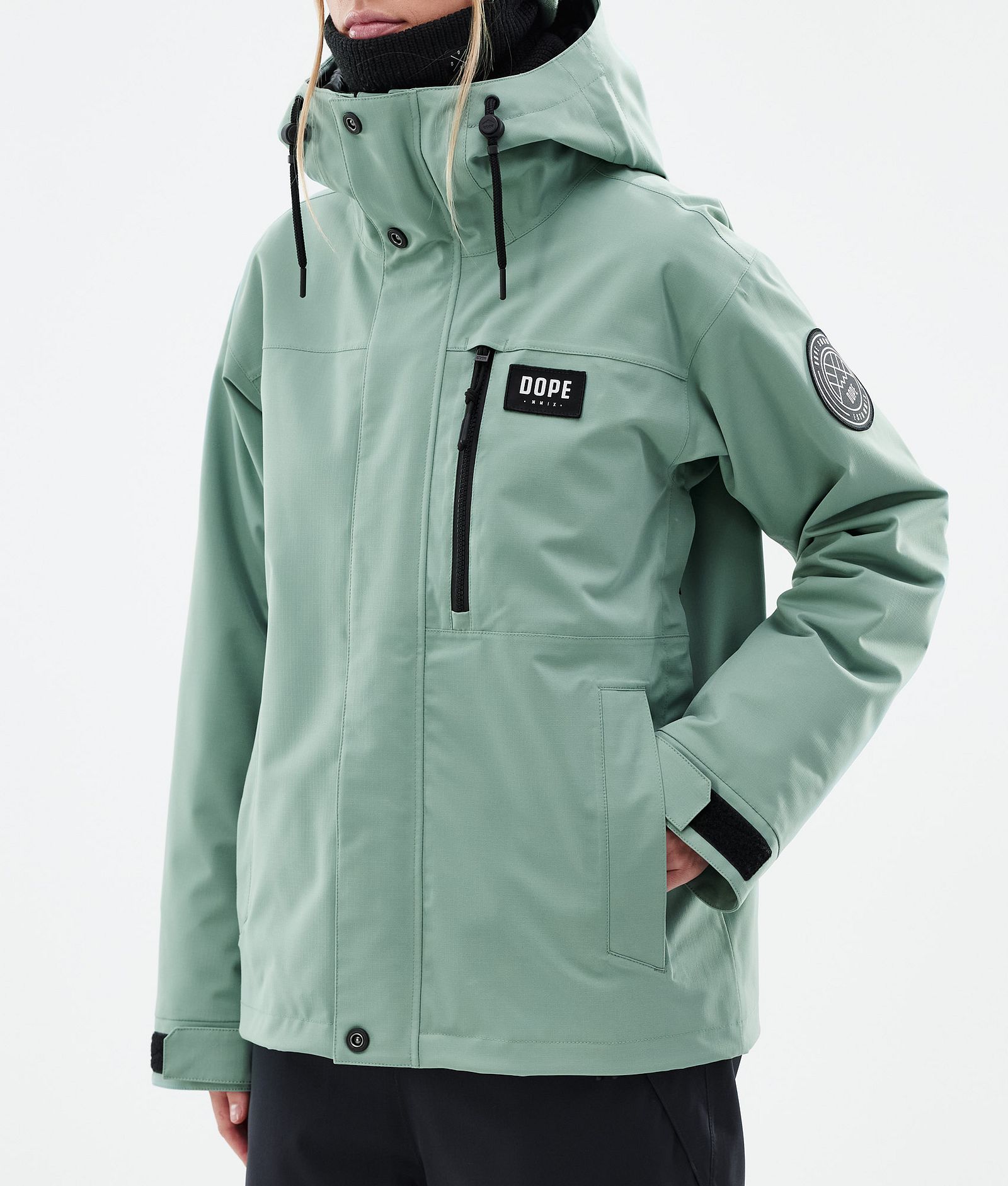 Dope Blizzard W Full Zip Snowboard Jacket Women Faded Green Renewed, Image 8 of 10