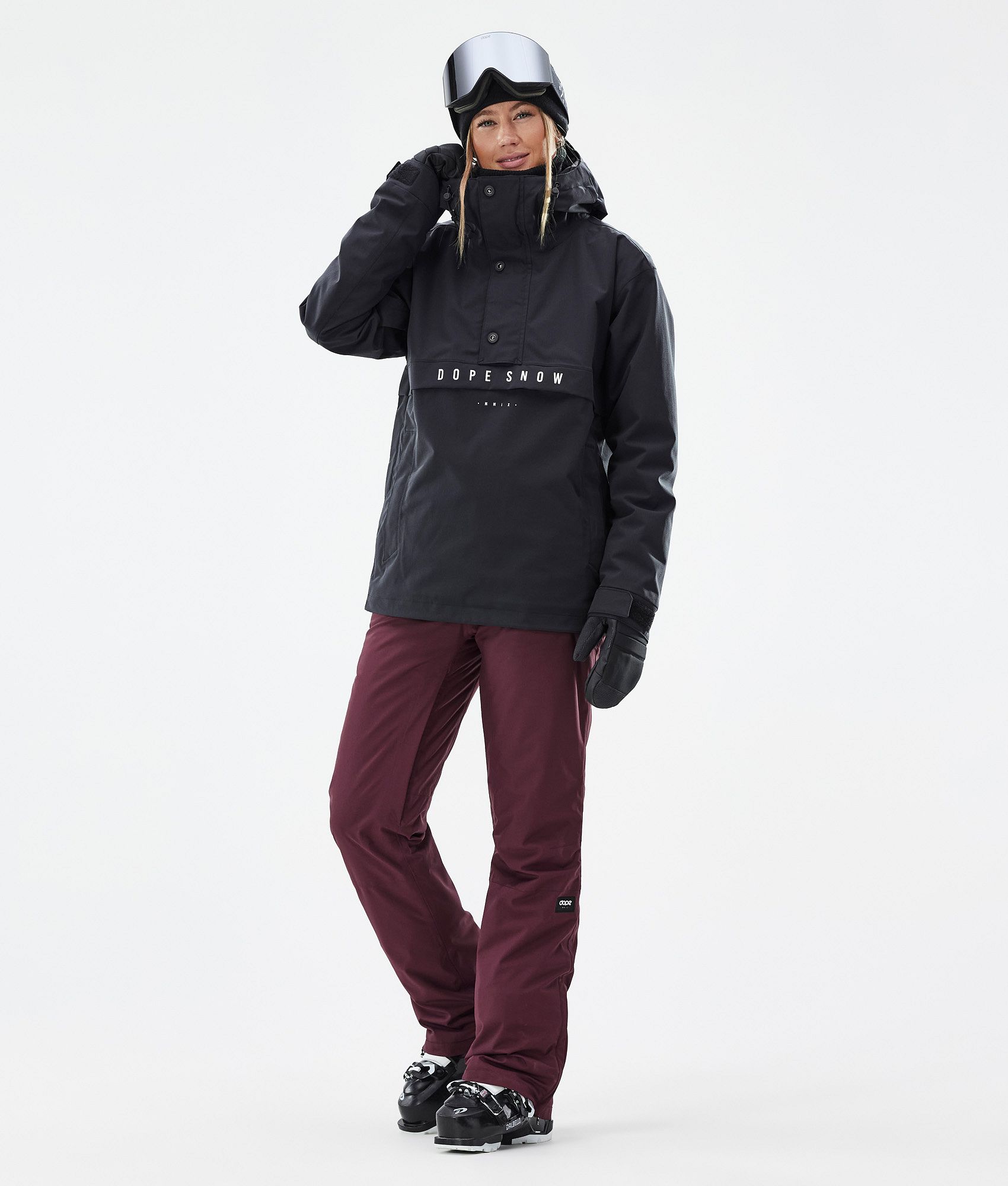 Dope Con W Pantalon de Ski Femme Burgundy