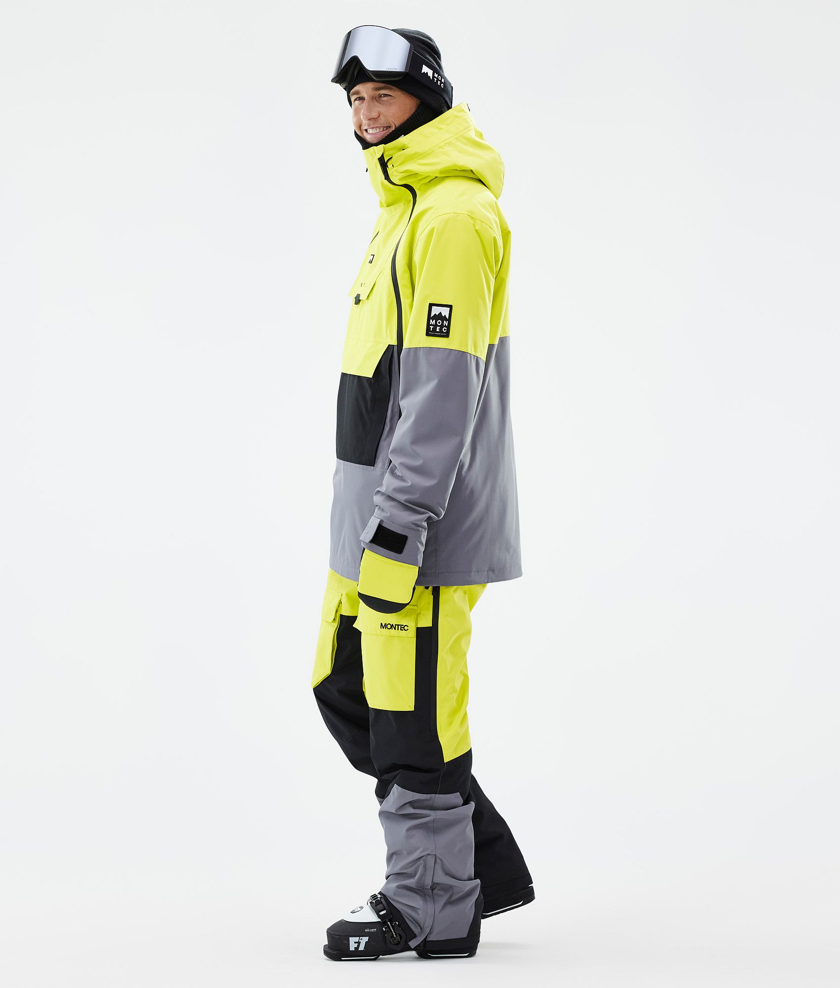 Montec Doom Ski Jacket Men Bright Yellow Black Light Pearl Ridestore