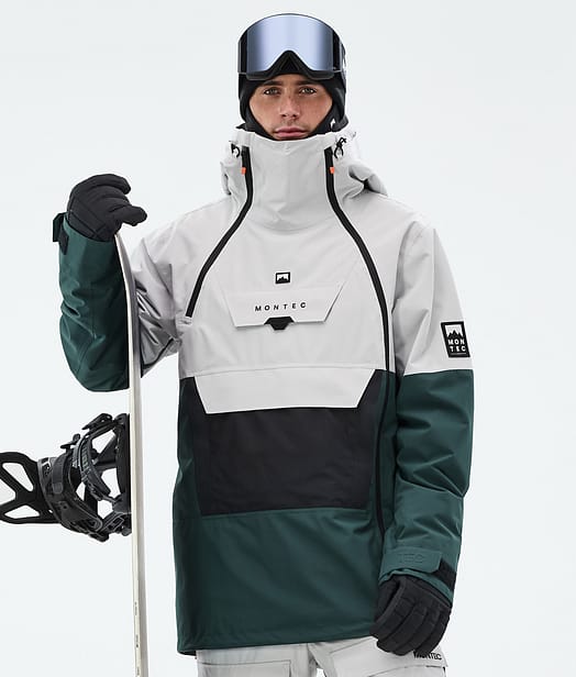 Montec Doom Snowboardjacke Herren Light Grey/Black/Dark Atlantic