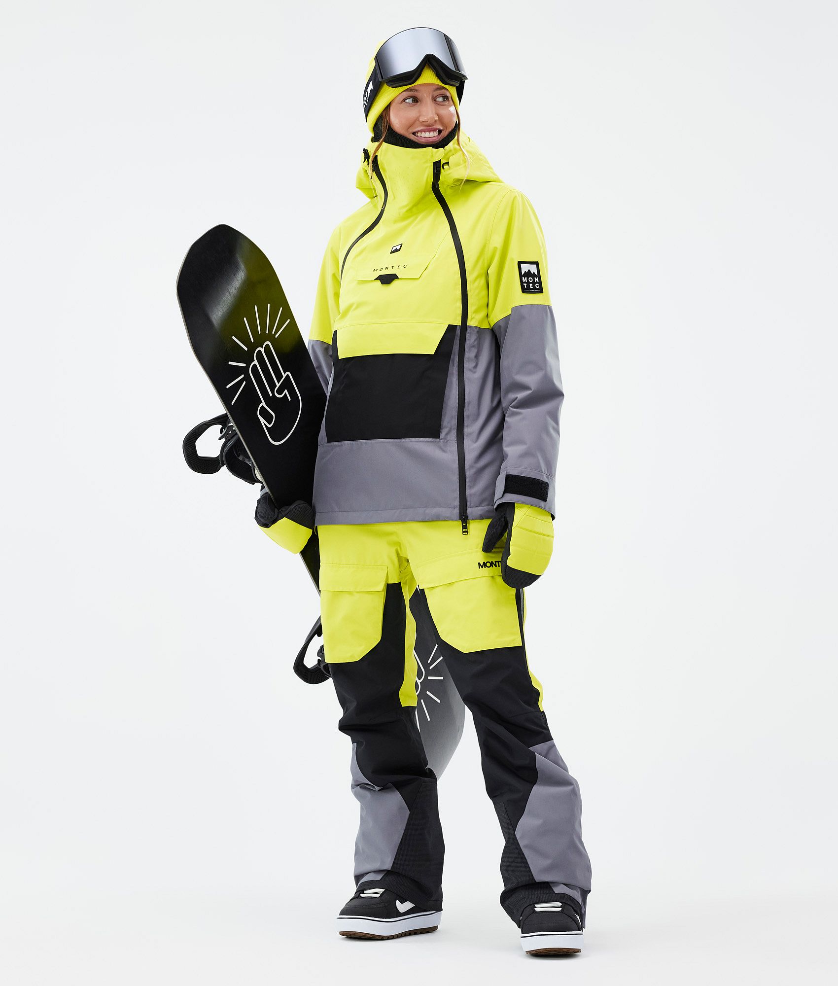 Montec Doom W Snowboard Jacket Women Bright Yellow Black Light Pearl Ridestore