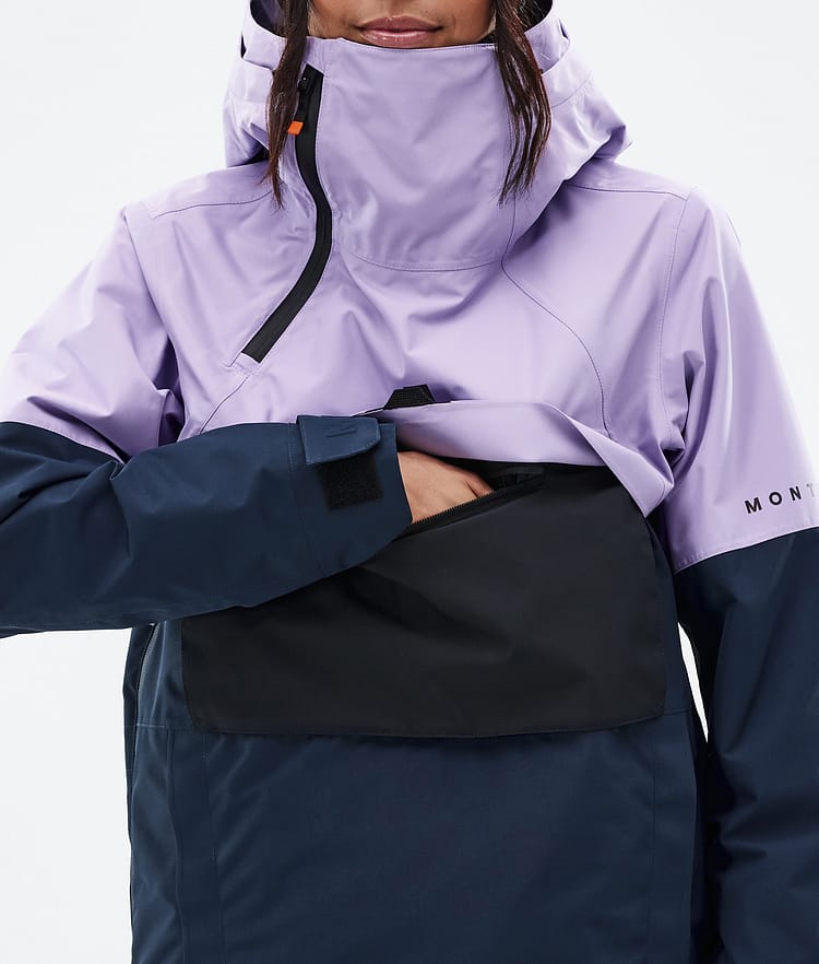 Montec Dune W Snowboard jas Dames Faded Violet/Black/Dark Blue Renewed, Afbeelding 8 van 8