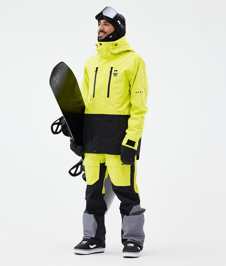 Montec Fawk Veste Snowboard Homme Bright Yellow/Black, Image 3 sur 10