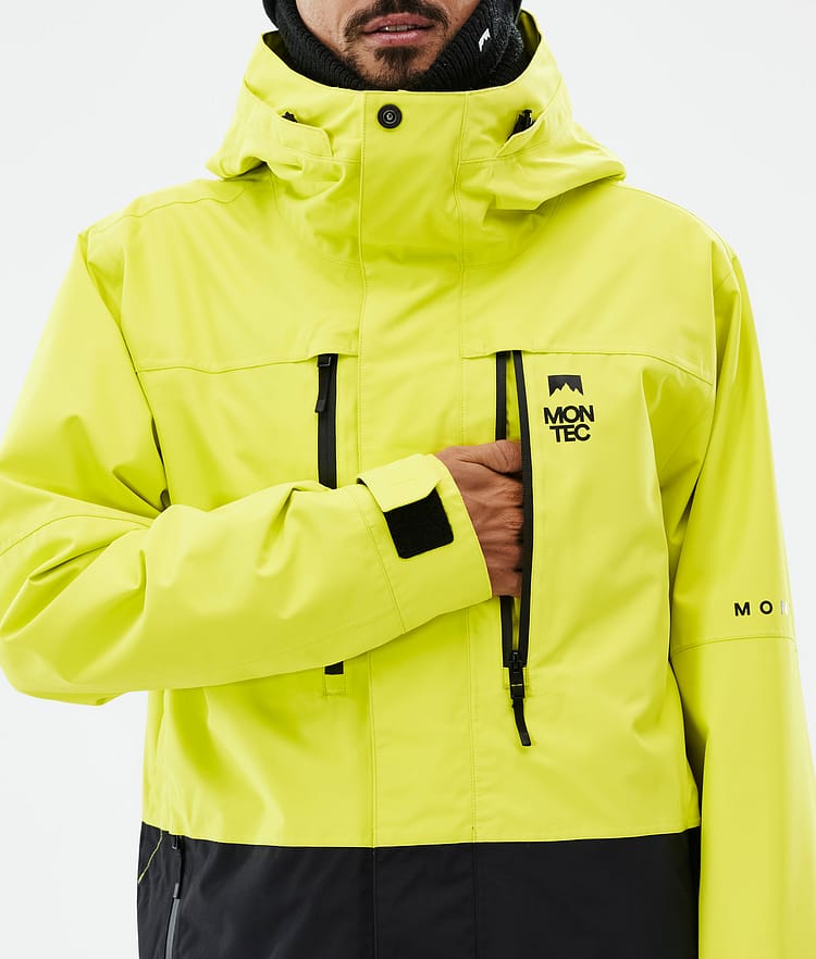 Montec Fawk Veste Snowboard Homme Bright Yellow/Black, Image 9 sur 10