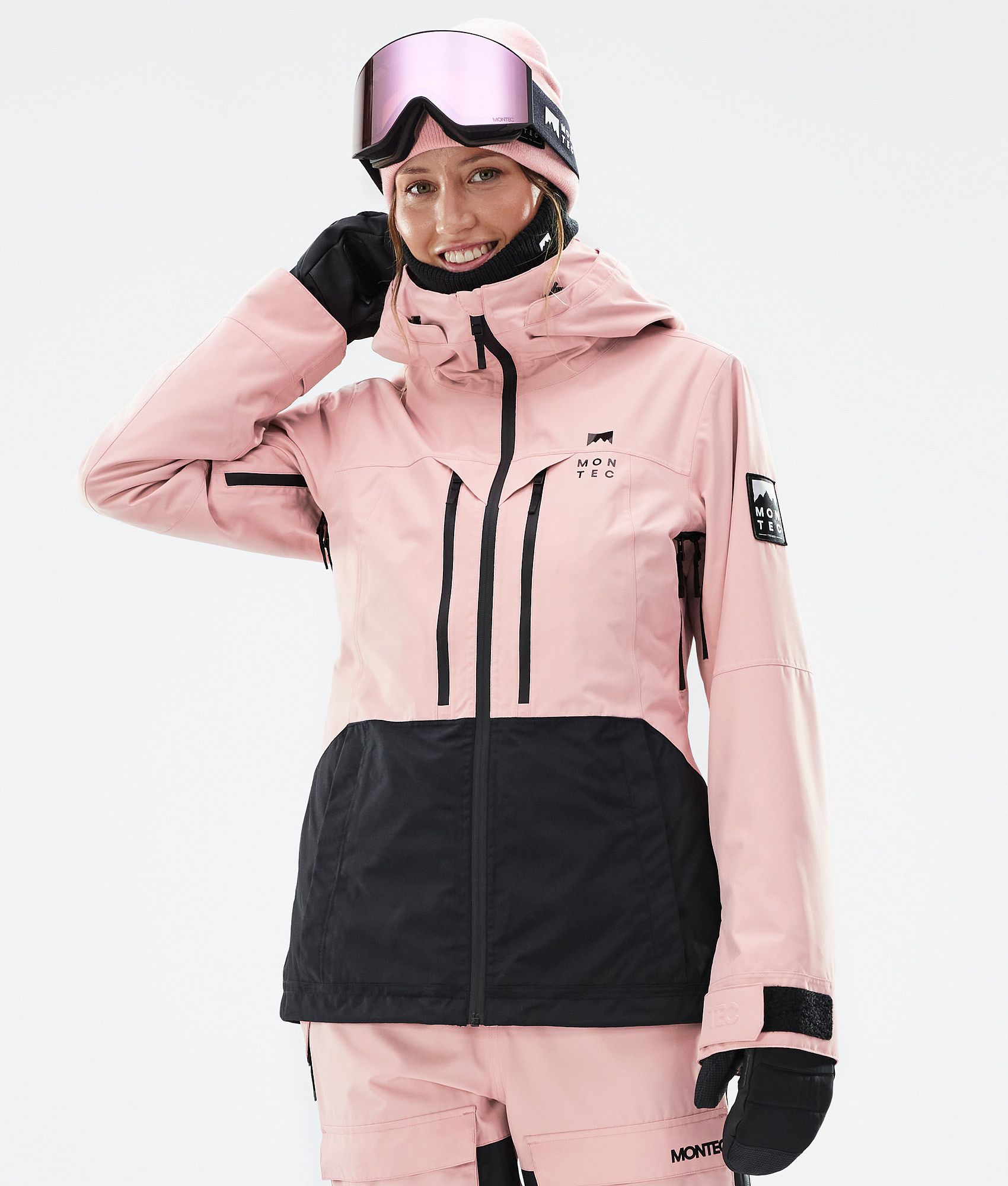 Black and 2025 pink ski jacket