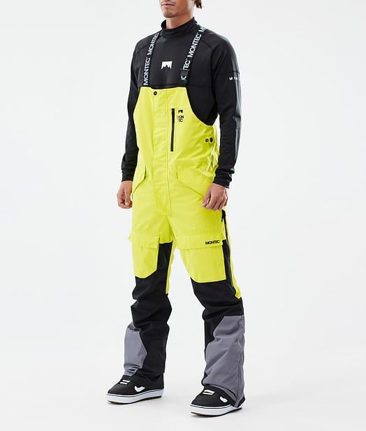 Montec Fawk Spodnie Snowboardowe Mężczyźni Bright Yellow/Black/Light Pearl