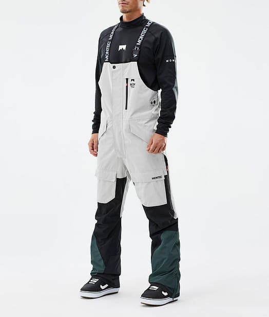 Montec Fawk Spodnie Snowboardowe Mężczyźni Light Grey/Black/Dark Atlantic