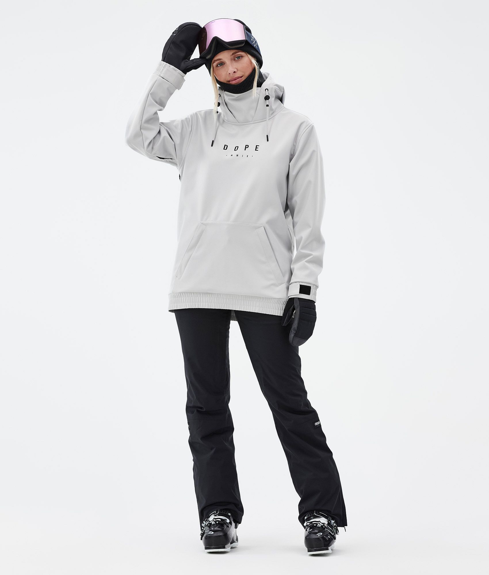 Grey and cheap white ski jacket