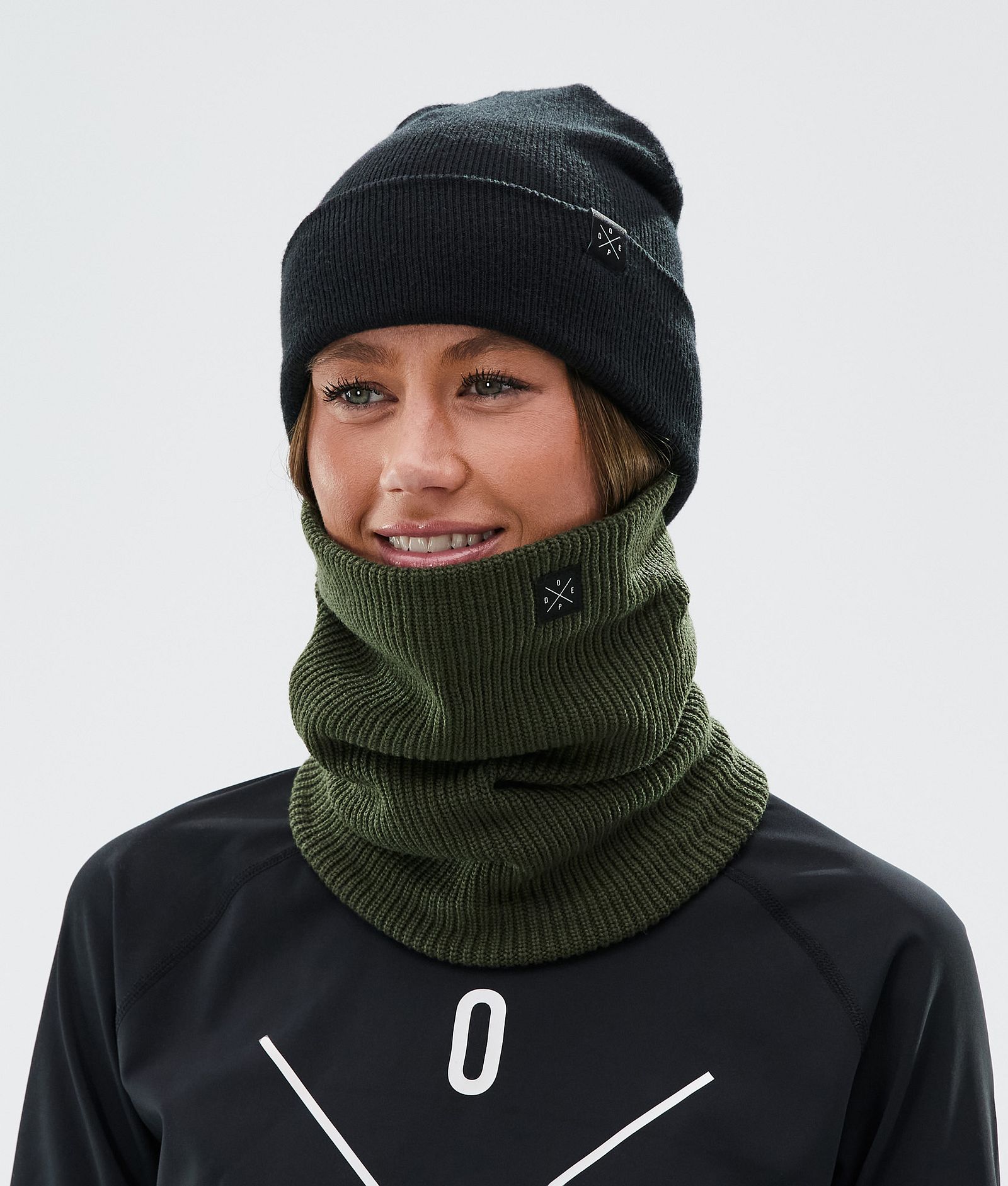 Dope 2X-Up Knitted Facemask Olive Green, Image 3 of 3