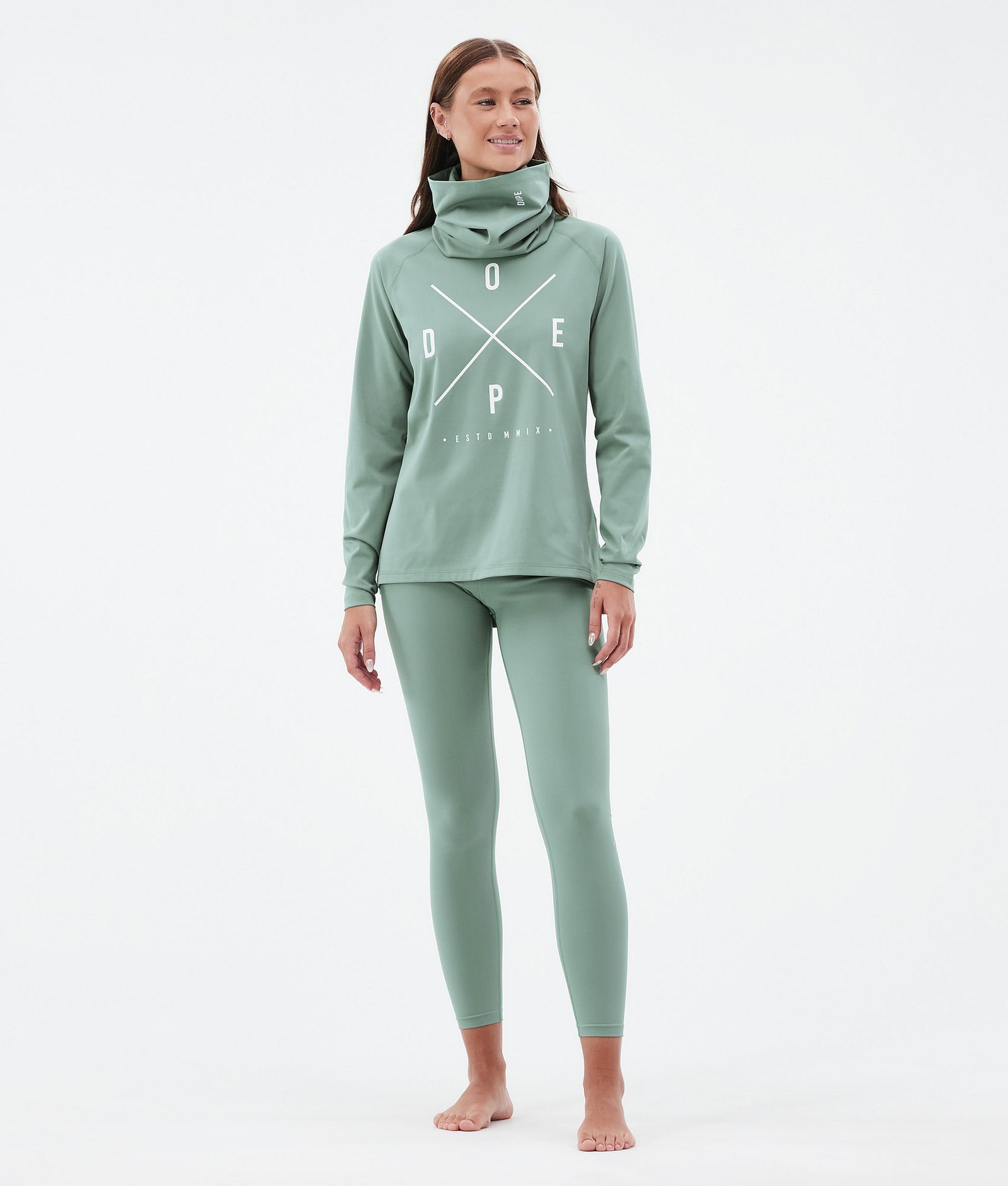 Dope Snuggle W Maglia Termica Donna 2X-Up Faded Green, Immagine 3 di 7