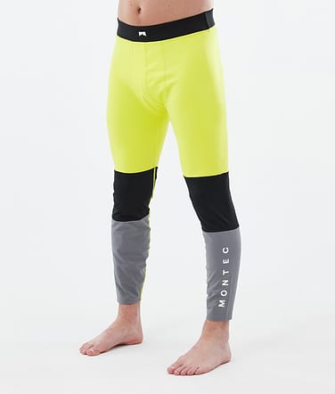 Montec Alpha Pantalon thermique Homme Bright Yellow/Black/Light Pearl