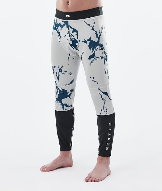 Montec Alpha Legginsy Termoaktywne Mężczyźni Ice/Black
