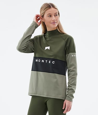 Montec Alpha W Basislaag Top Dames Olive Green/Black/Greenish