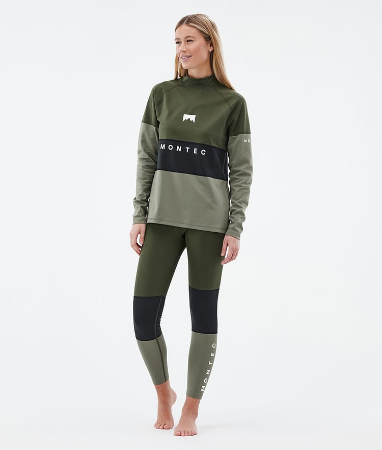 Montec Alpha W Maglia Termica Donna Olive Green/Black/Greenish, Immagine 3 di 5