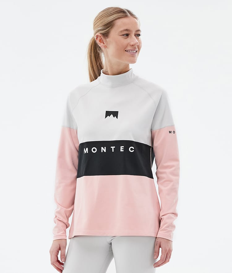 Montec Alpha W Maglia Termica Donna Light Grey/Black/Soft Pink, Immagine 1 di 5