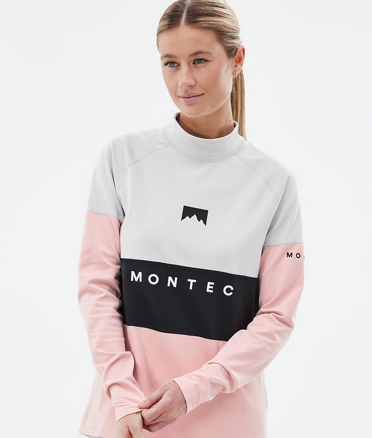 Montec Alpha W Maglia Termica Donna Light Grey/Black/Soft Pink, Immagine 2 di 5