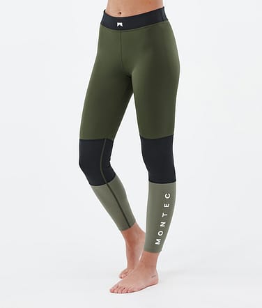 Montec Alpha W Base Layer Pant Women Olive Green/Black/Greenish