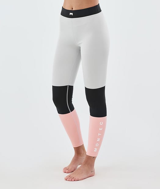Montec Alpha W Legginsy Termoaktywne Kobiety Light Grey/Black/Soft Pink