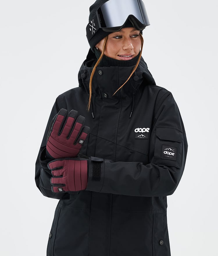 Dope Ace Ski Gloves Burgundy, Image 3 of 5