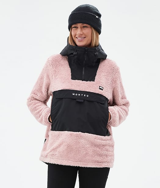 Montec Lima W Pile con Cappuccio Donna Soft Pink/Black