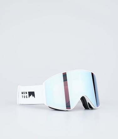 Montec Scope Ski Goggles White W/White Moon Blue Mirror