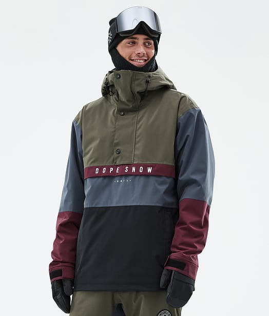 Dope Legacy Track Skijacke Herren Olive Green/Burgundy/Metal Blue/Black