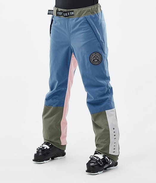 Dope Blizzard Track W Skibroek Dames Blue Steel/Light Grey/Soft Pink/Greenish