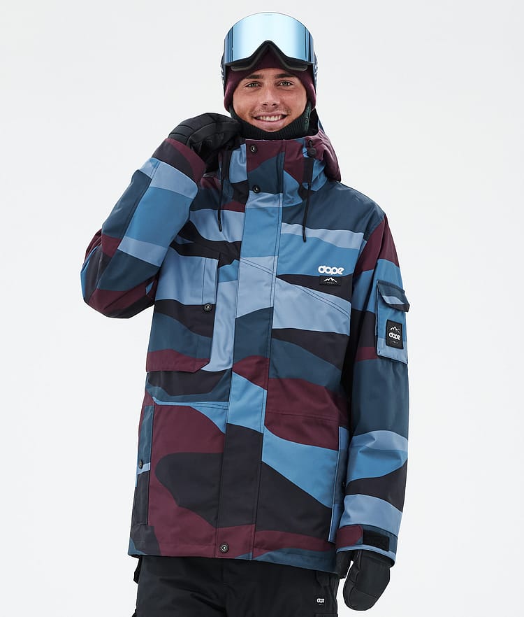 Dope Adept Ski jas Heren Shards Burgundy Blue, Afbeelding 1 van 9