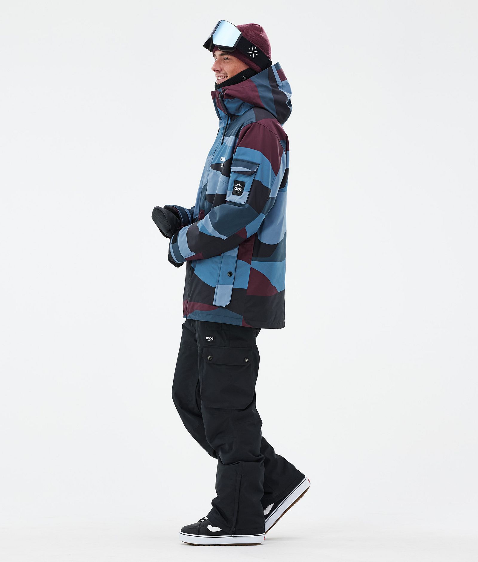 Dope Adept Snowboardjakke Herre Shards Burgundy Blue, Billede 3 af 9