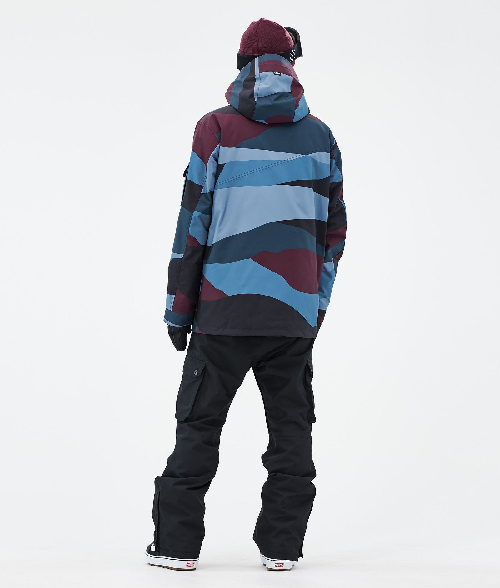 Dope Adept Snowboard Jacket Men Shards Burgundy Blue, Image 4 of 9