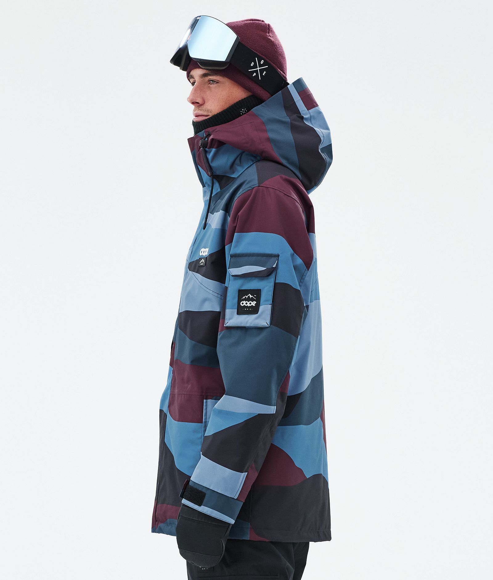 Dope Adept Snowboard Jacket Men Shards Burgundy Blue, Image 5 of 9