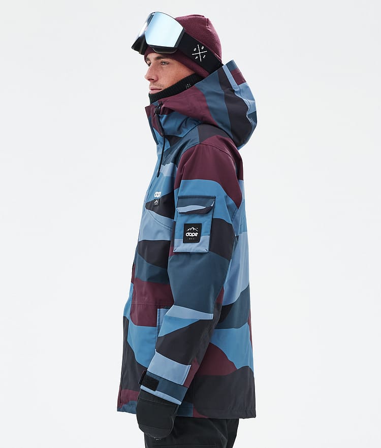 Dope Adept Veste de Ski Homme Shards Burgundy Blue, Image 5 sur 9