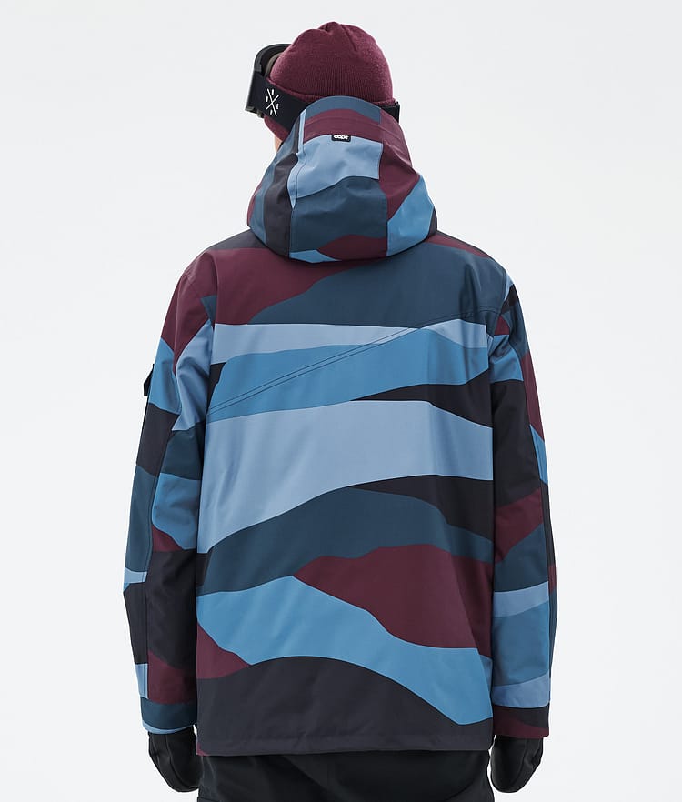 Dope Adept Snowboardjakke Herre Shards Burgundy Blue, Billede 6 af 9