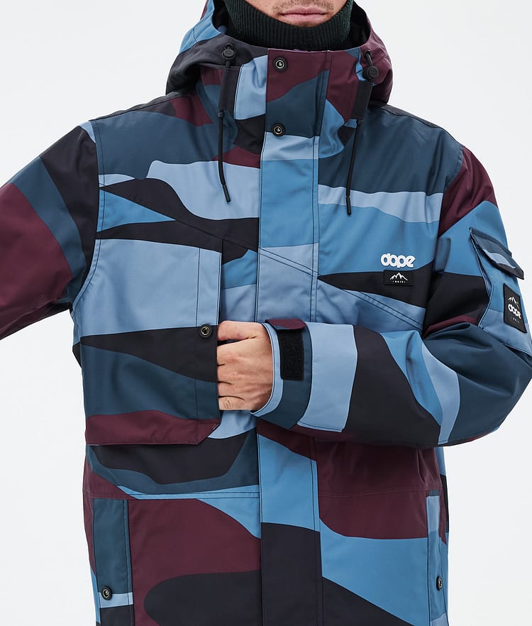 Dope Adept Ski Jacket Men Shards Burgundy Blue, Image 8 of 9