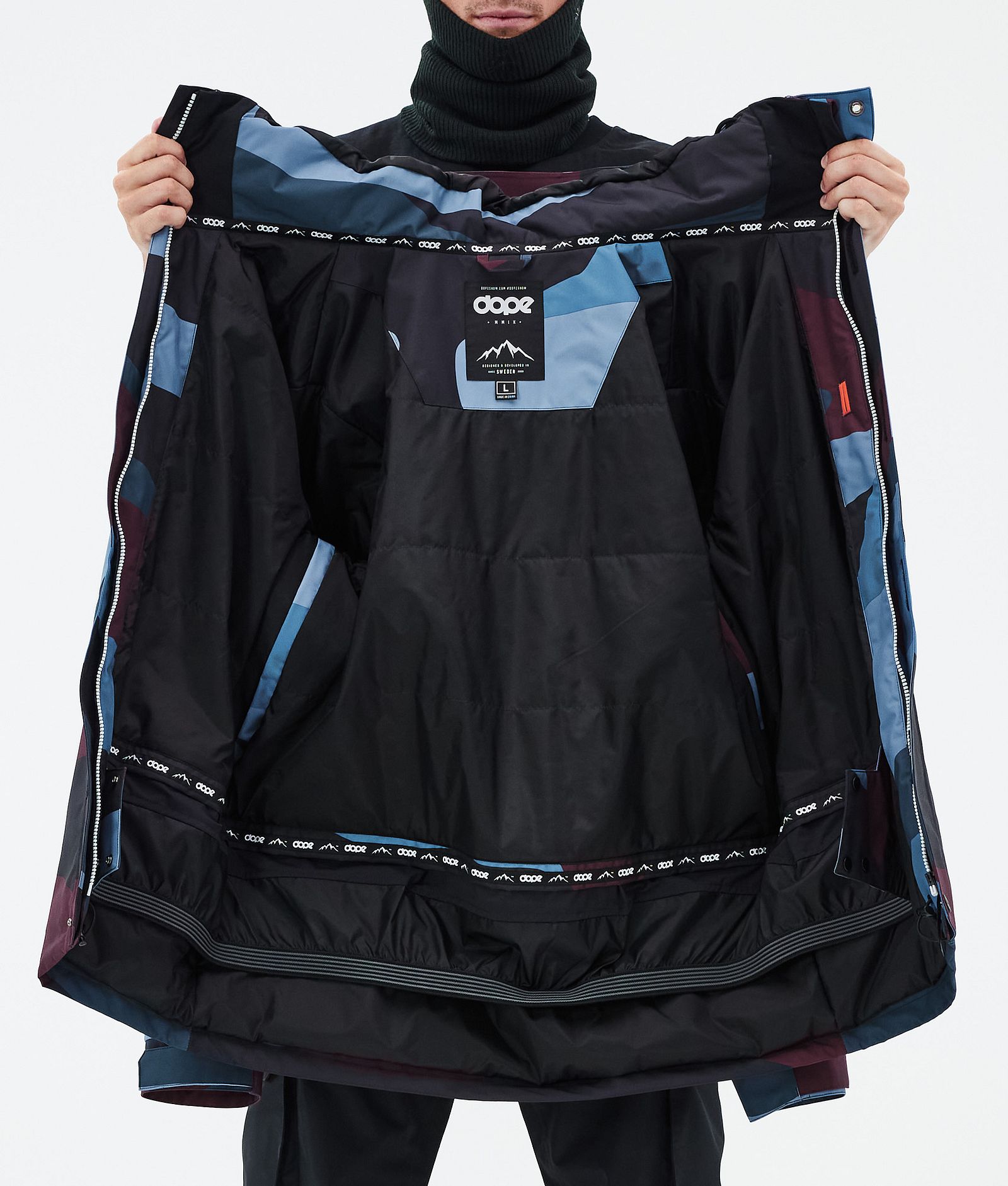 Dope Adept Snowboard Jacket Men Shards Burgundy Blue, Image 9 of 9