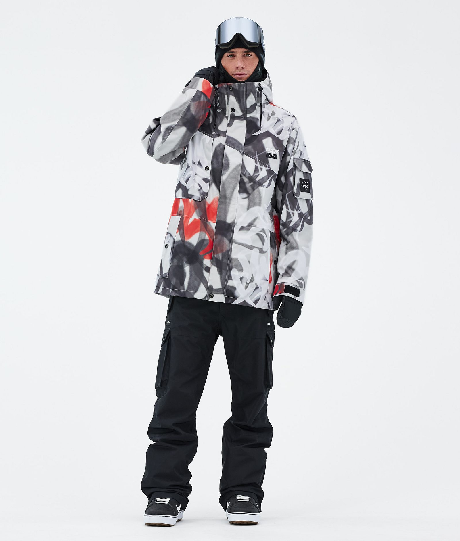 Dope Adept Snowboard Jacket Men Spray Black Red, Image 2 of 9