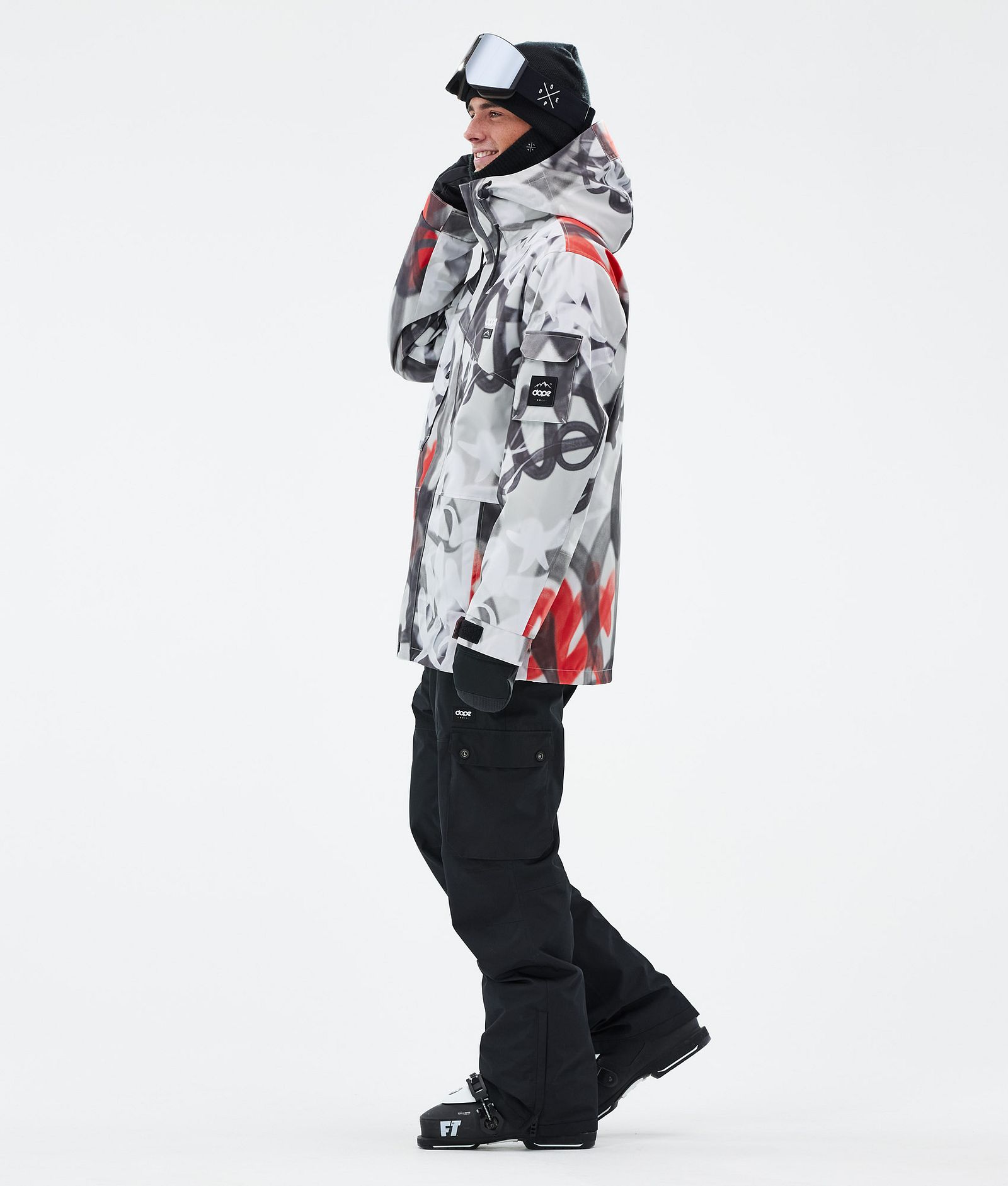 Dope Adept Ski Jacket Men Spray Black Red, Image 3 of 9