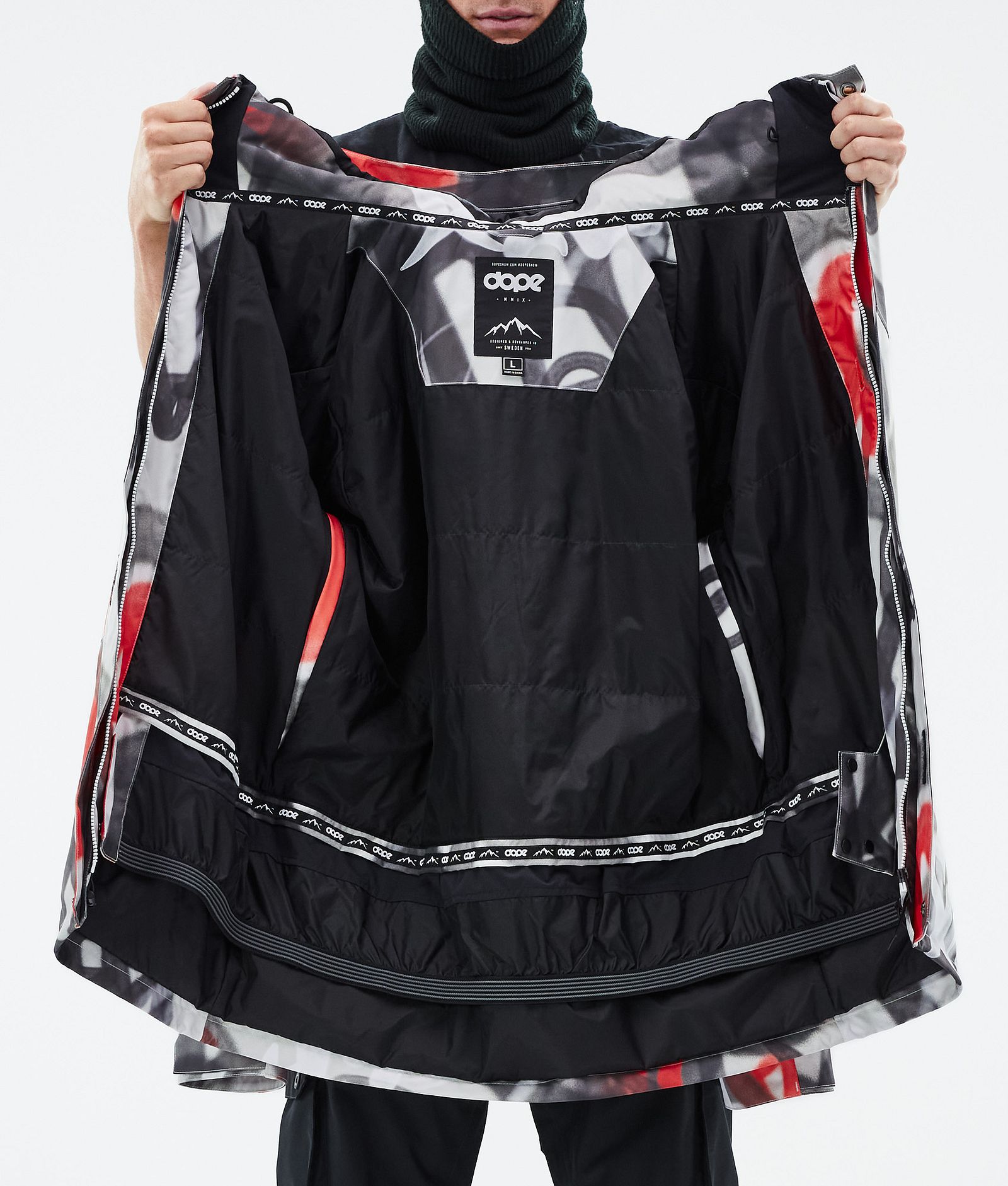 Dope Adept Snowboard Jacket Men Spray Black Red, Image 9 of 9