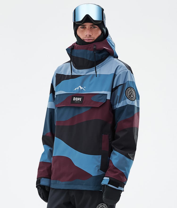 Dope Blizzard Kurtka Snowboardowa Mężczyźni Shards Burgundy Blue, Zdjęcie 1 z 8