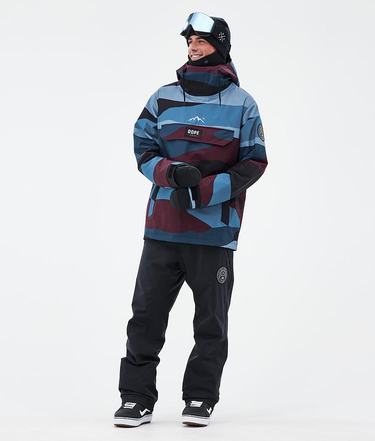 Dope Blizzard Snowboard Jacket Men Shards Burgundy Blue, Image 2 of 8