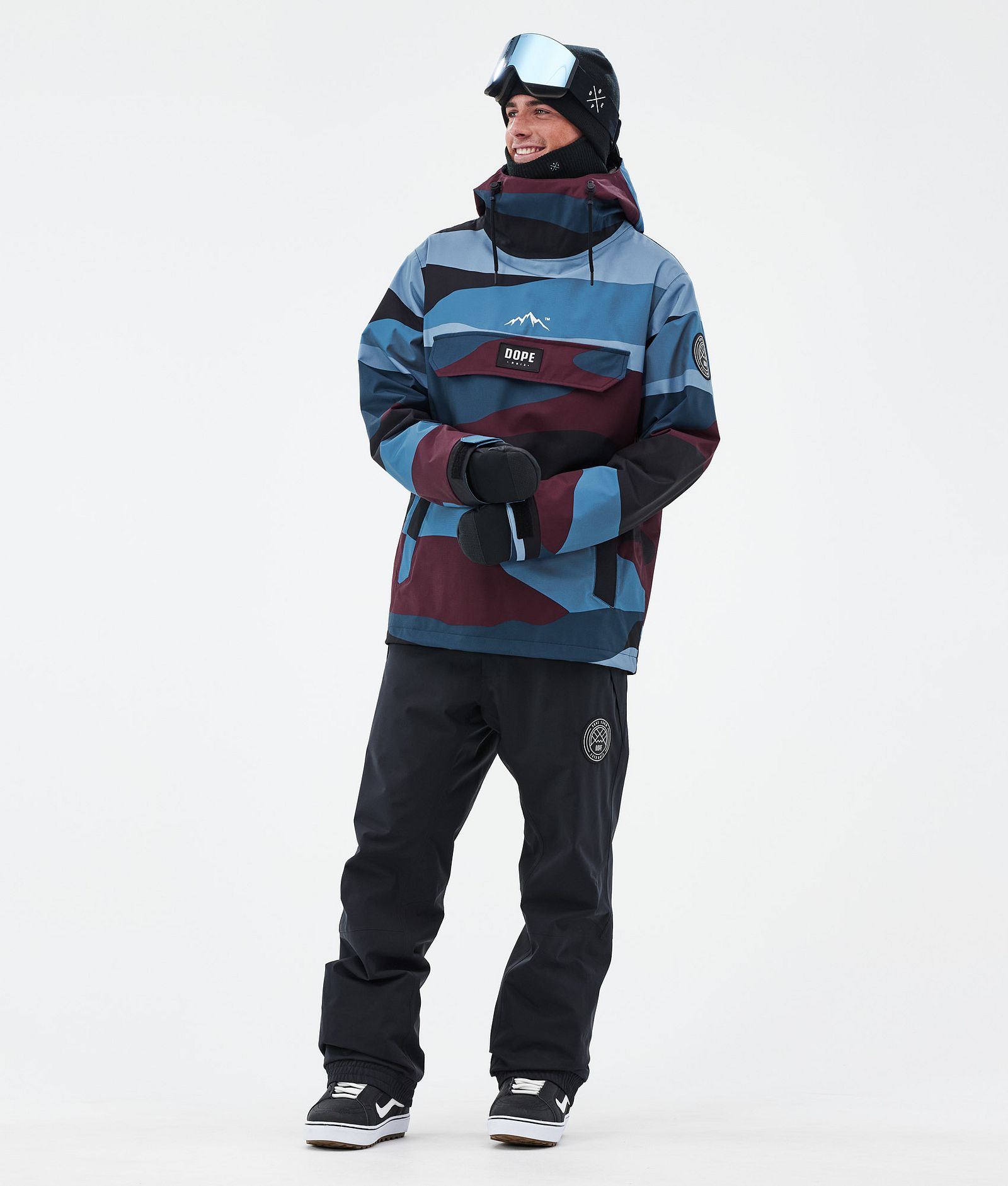 Dope Blizzard Snowboard Jacket Men Shards Burgundy Blue, Image 2 of 8