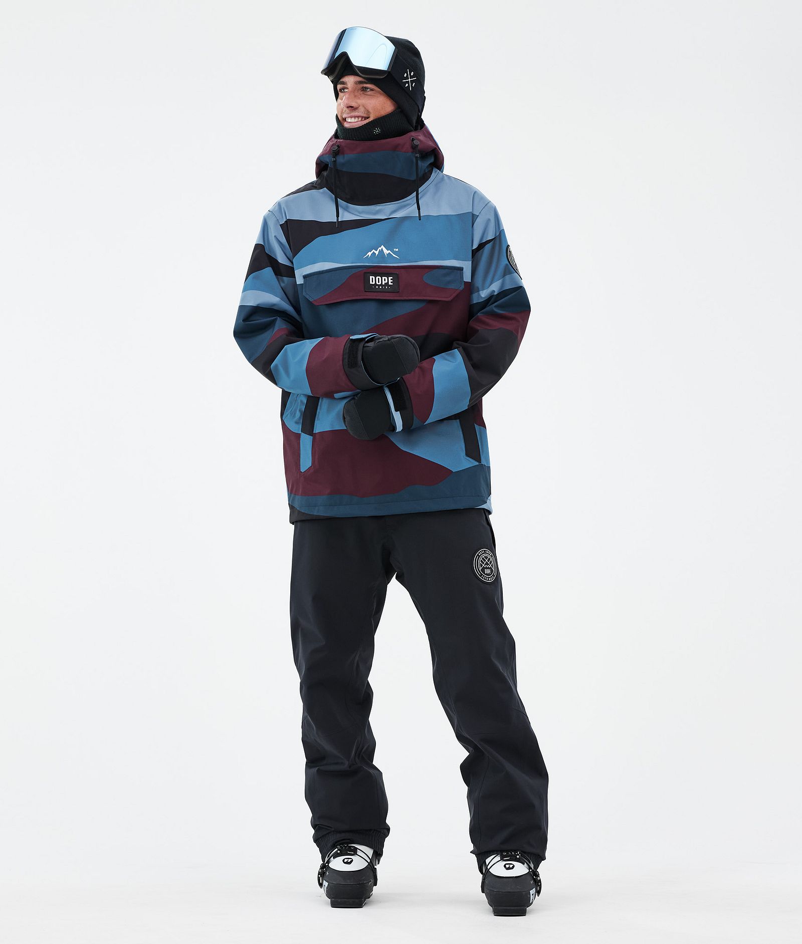 Dope Blizzard Ski Jacket Men Shards Burgundy Blue, Image 2 of 8