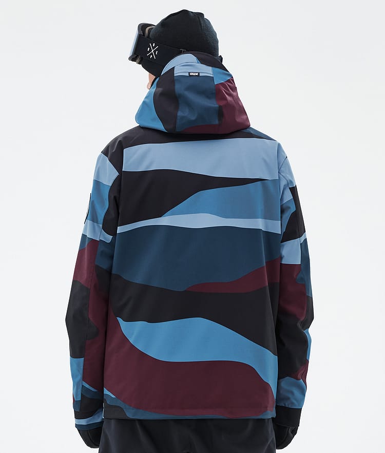 Dope Blizzard Ski Jacket Men Shards Burgundy Blue, Image 6 of 8