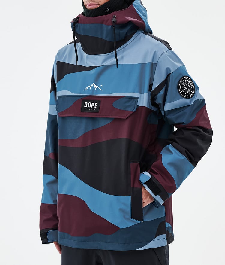 Dope Blizzard Ski Jacket Men Shards Burgundy Blue, Image 7 of 8