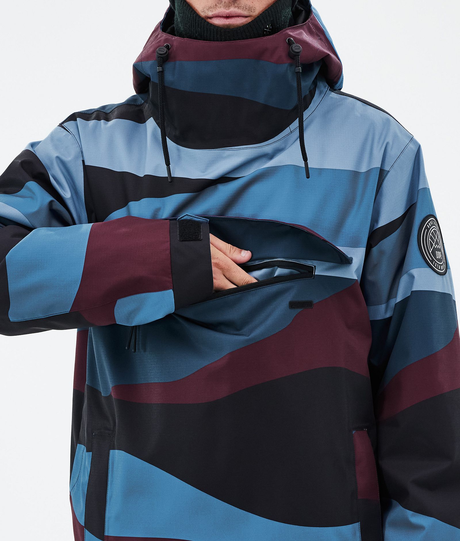 Dope Blizzard Ski Jacket Men Shards Burgundy Blue, Image 8 of 8