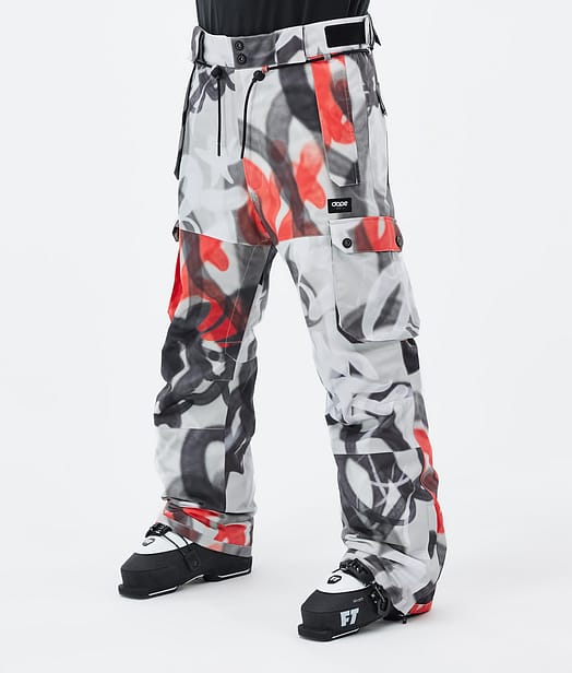 Dope Iconic Pantalon de Ski Homme Spray Black Red