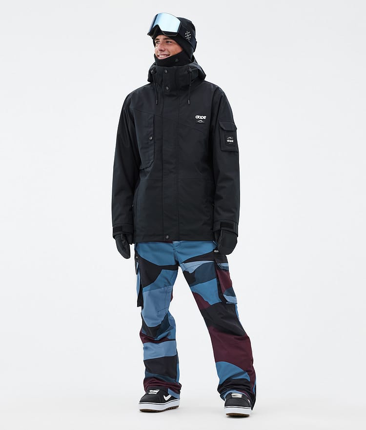 Dope Iconic Snowboard Pants Men Shards Burgundy Blue, Image 2 of 7