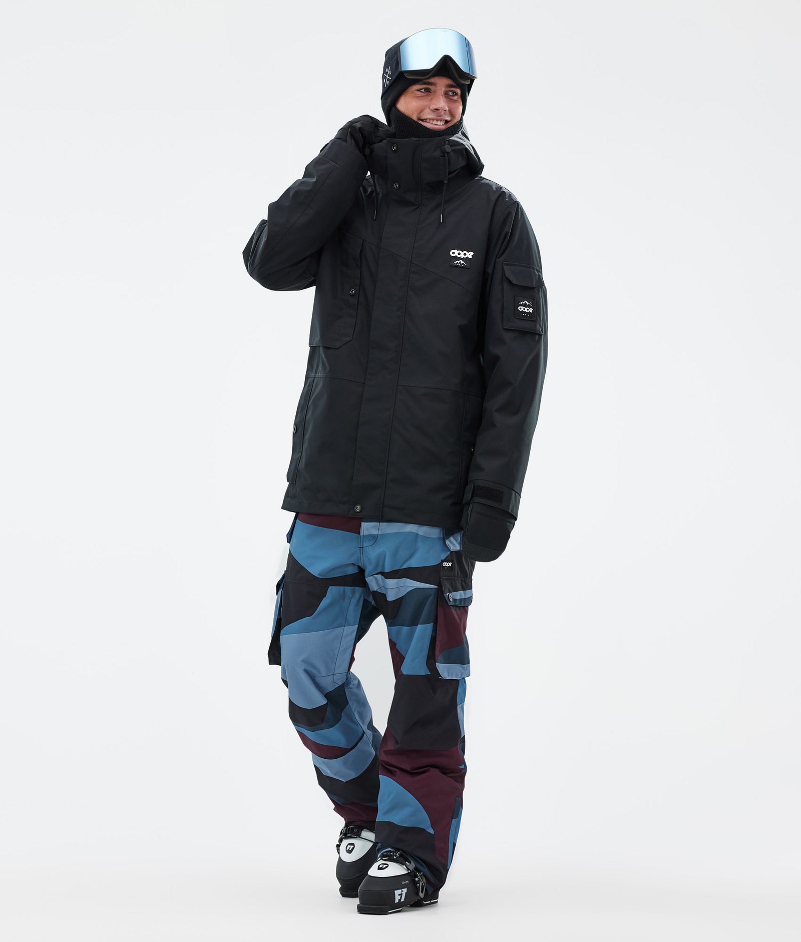 Dope Iconic Ski Pants Men Shards Burgundy Blue, Image 2 of 7