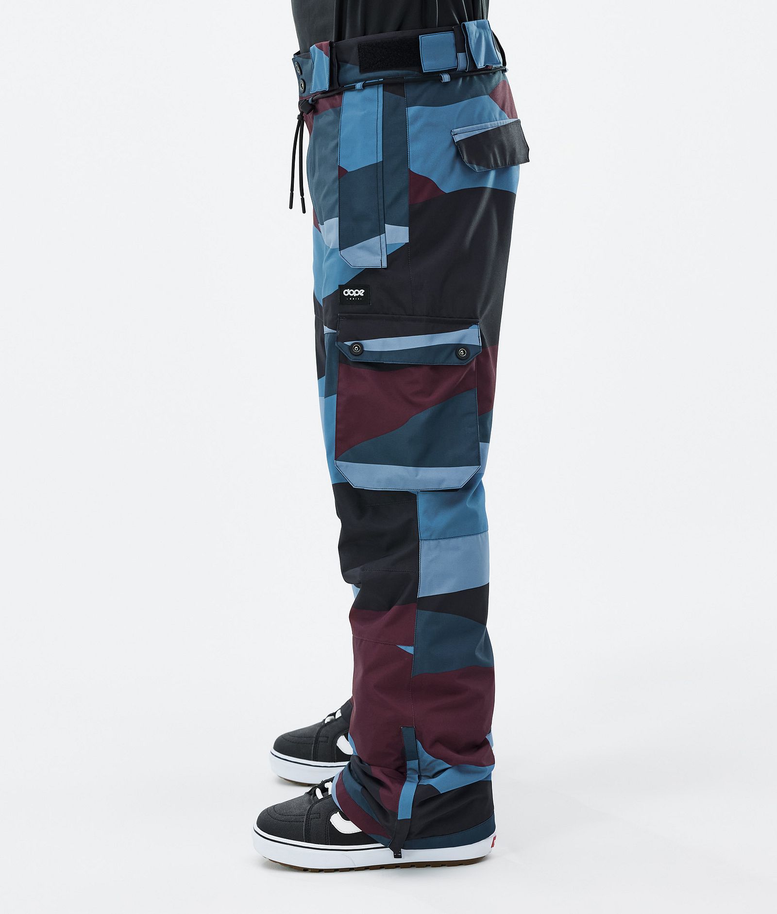 Dope Iconic Snowboard Pants Men Shards Burgundy Blue, Image 3 of 7